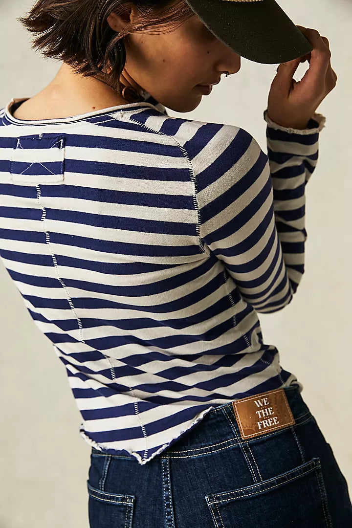 Free People Be My Baby LS Stripe