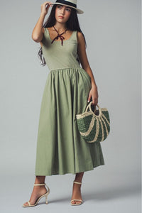 Evergreen Elegance Midi Dress