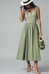 Evergreen Elegance Midi Dress