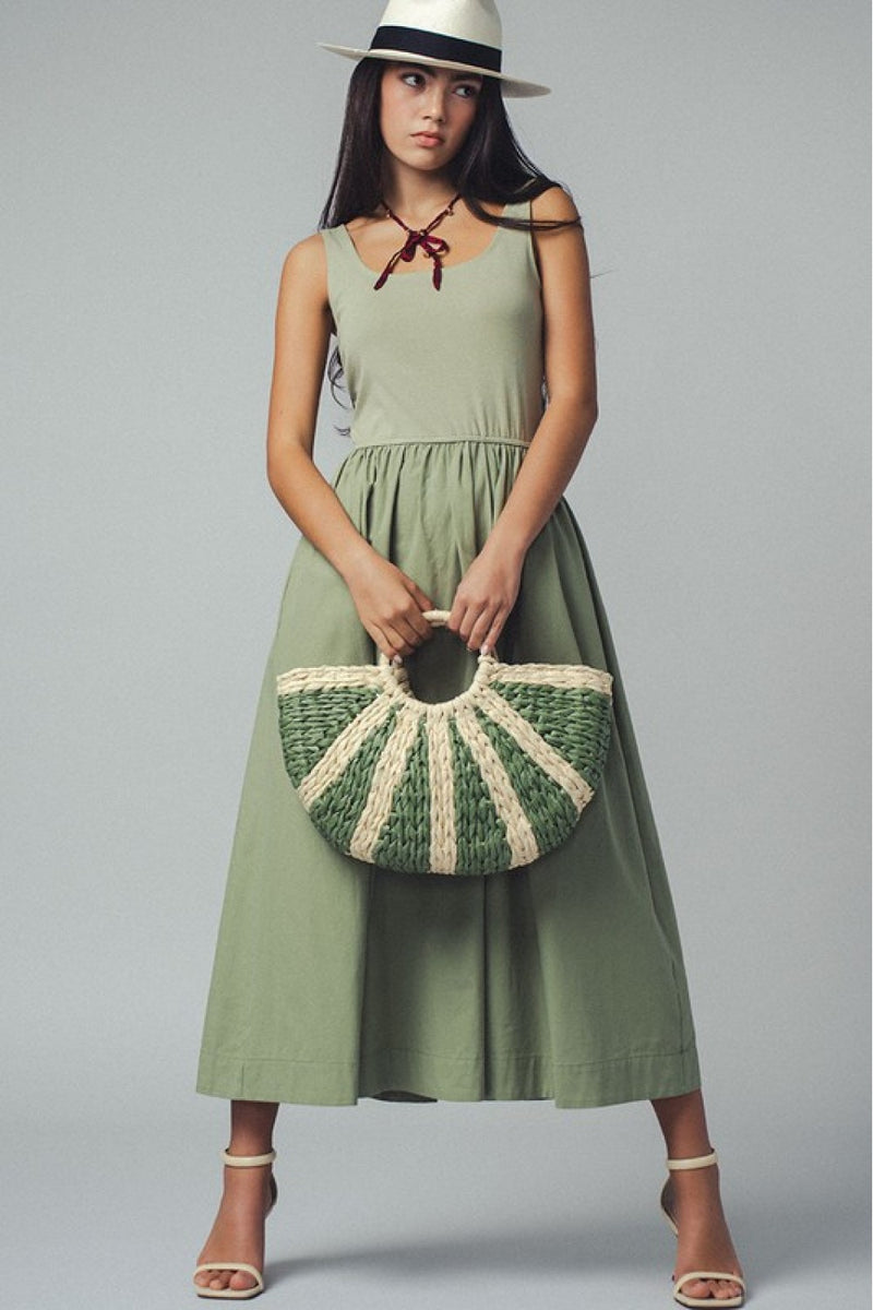 Evergreen Elegance Midi Dress