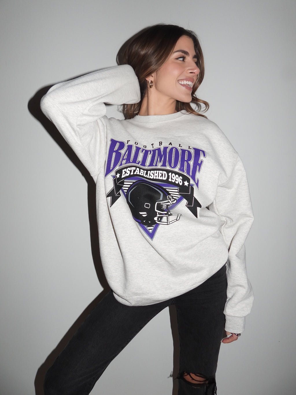 Brightside the Label Baltimore Triangle Vintage Football Crewneck