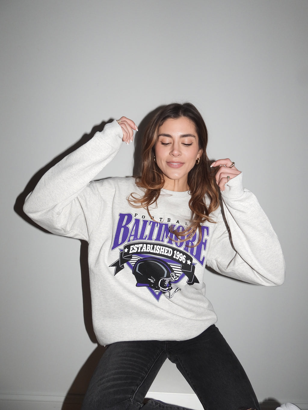 Brightside the Label Baltimore Triangle Vintage Football Crewneck