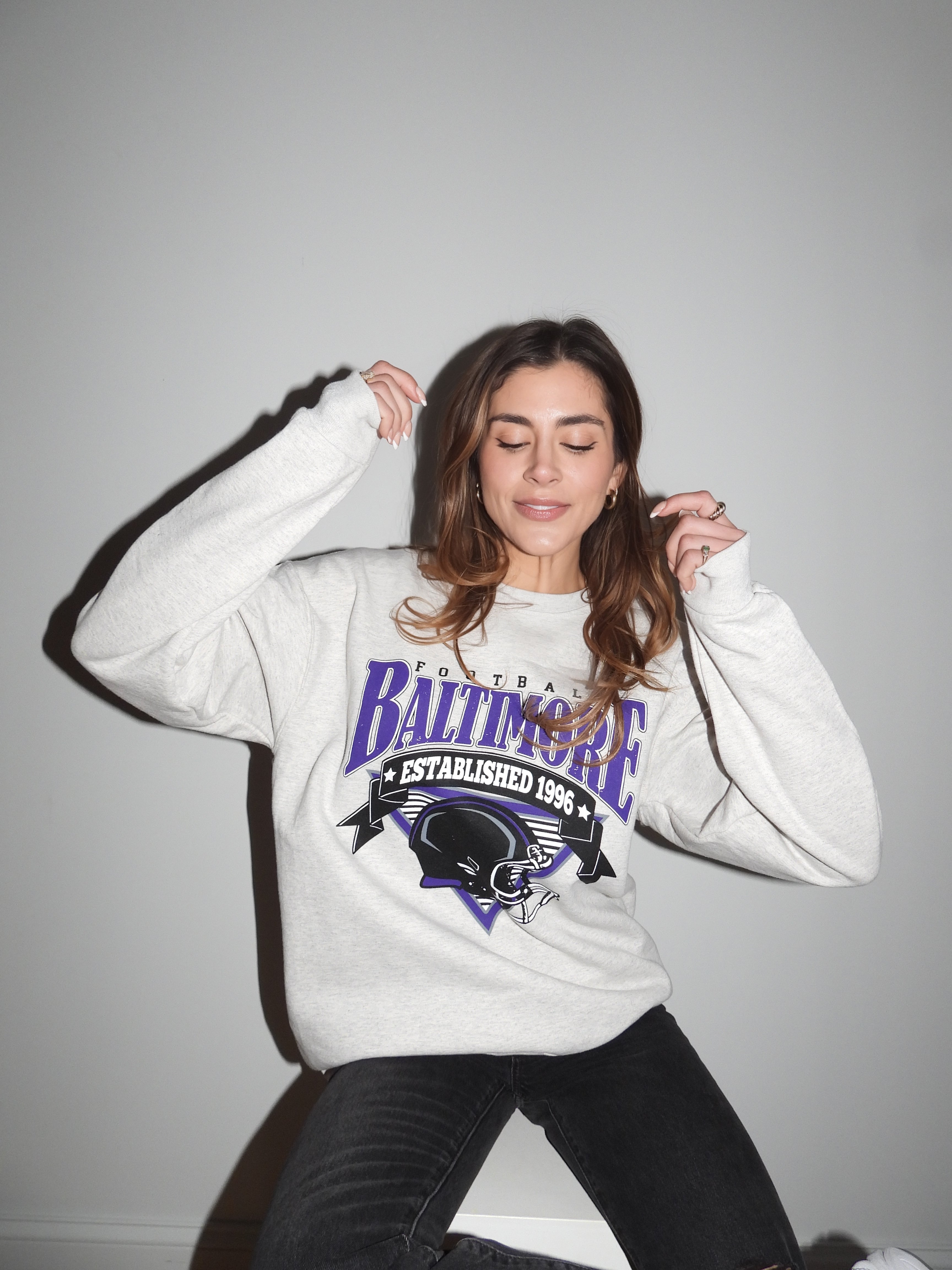 Brightside the Label Baltimore Triangle Vintage Football Crewneck