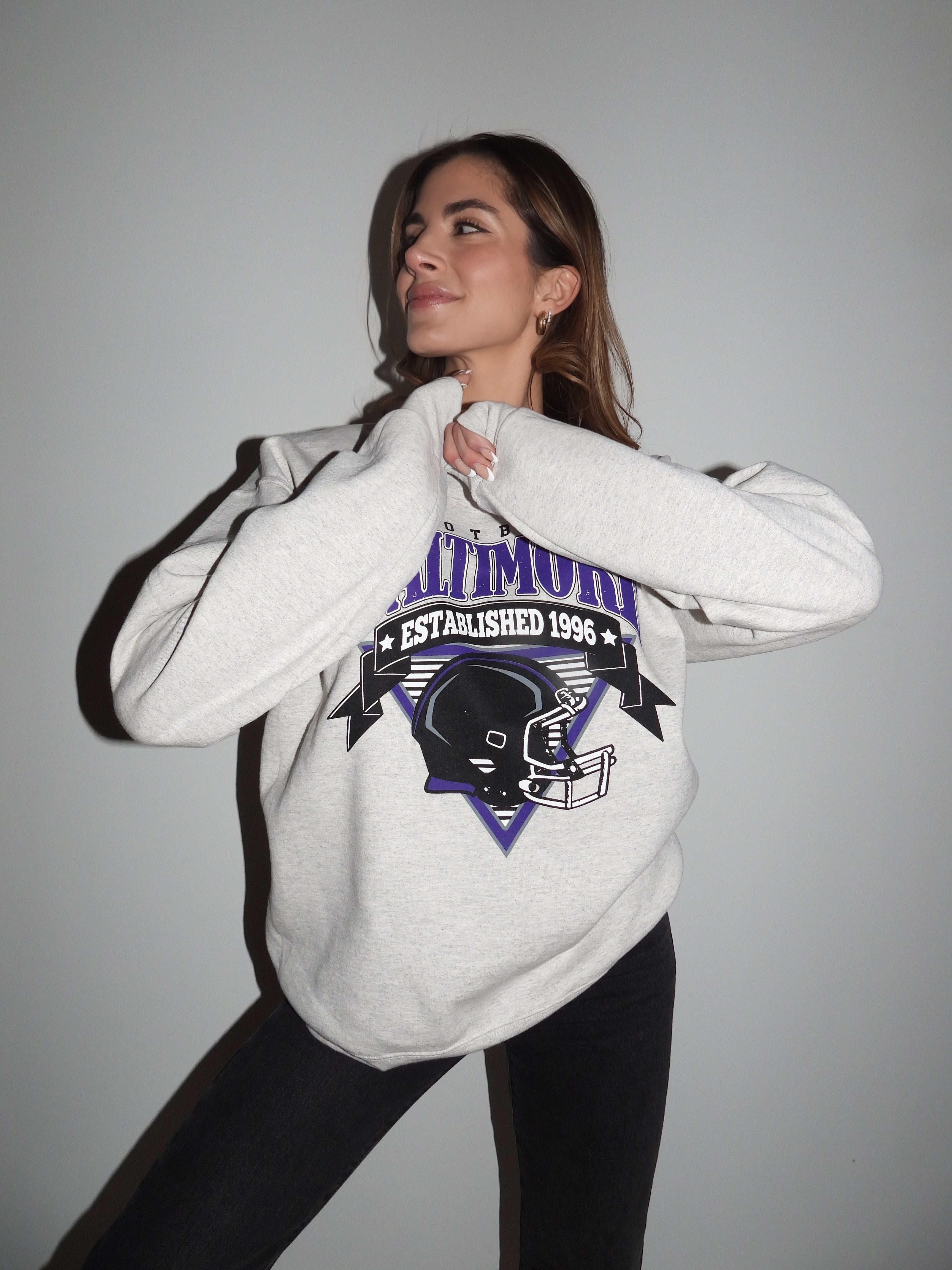Brightside the Label Baltimore Triangle Vintage Football Crewneck