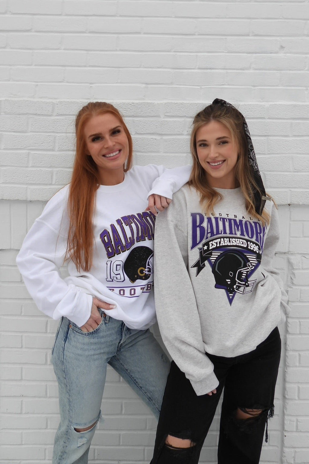 Brightside the Label Baltimore Triangle Vintage Football Crewneck