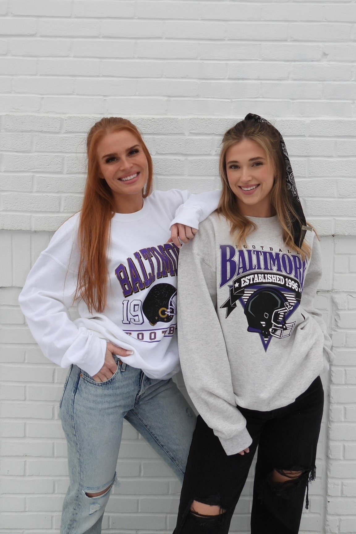 Brightside the Label Baltimore Triangle Vintage Football Crewneck