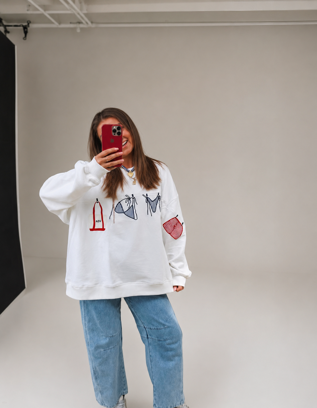Just Being Cute Graphic Sweatshirt