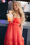 Rosy Ruffle Midi Dress
