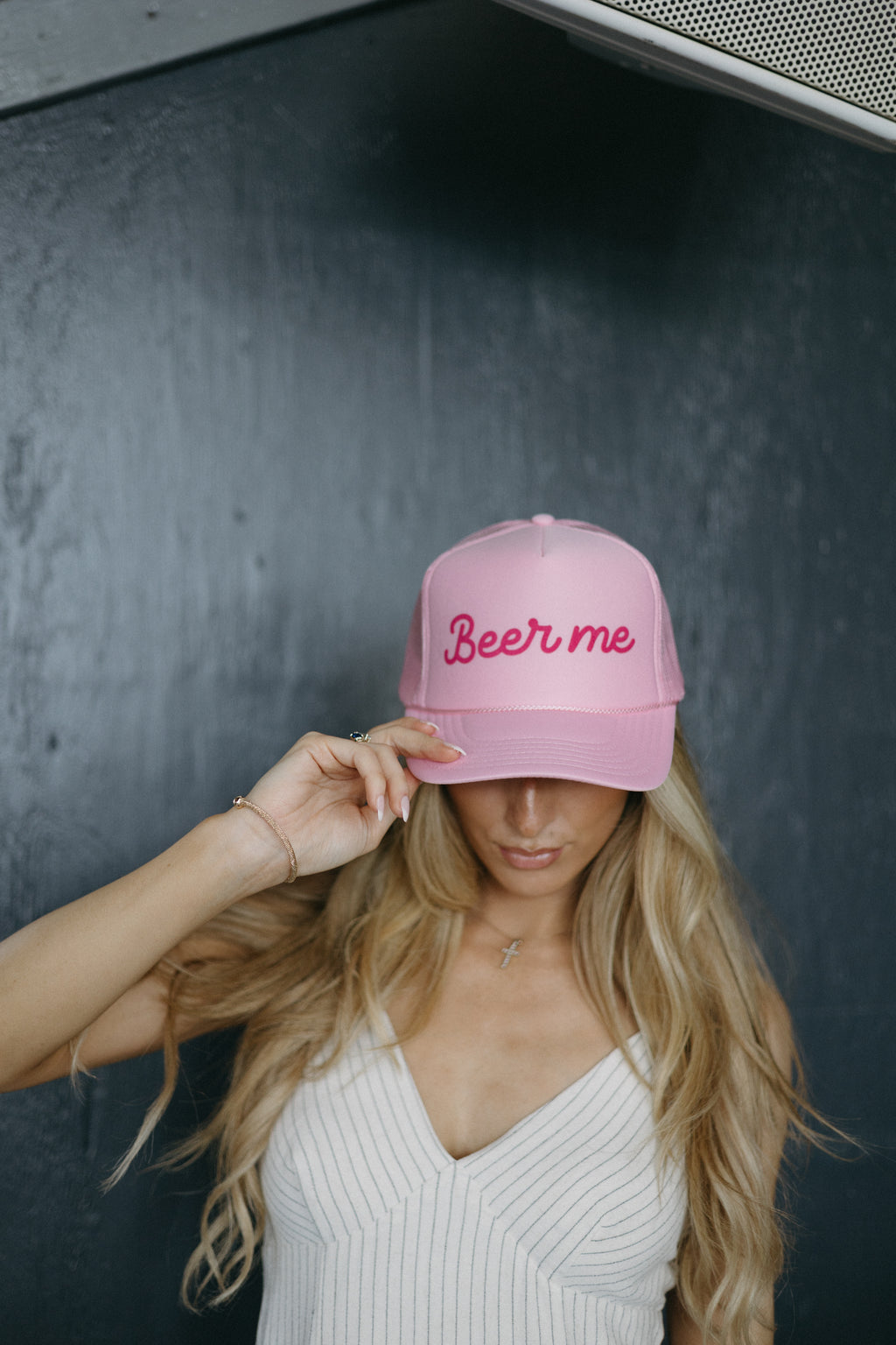Beer Me Text Printed Trucker Hat