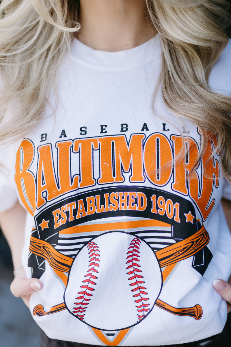 Baltimore Vintage Baseball Tee By Brightside