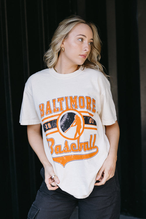 Baltimore Distressed Baseball Tee