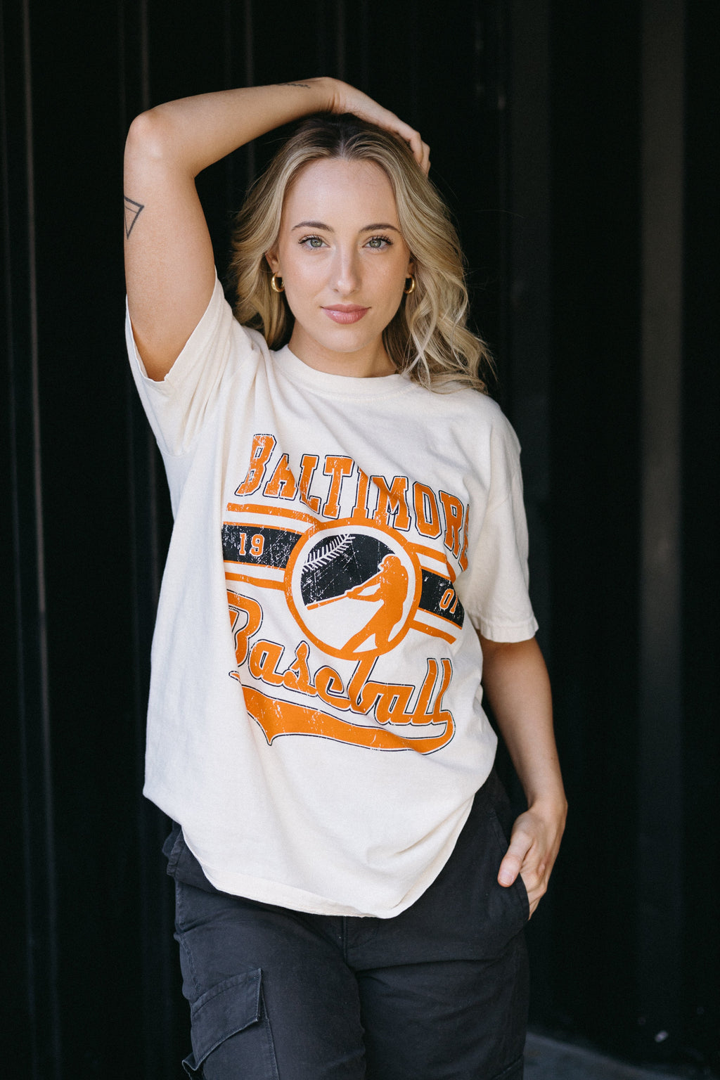 Baltimore Distressed Baseball Tee