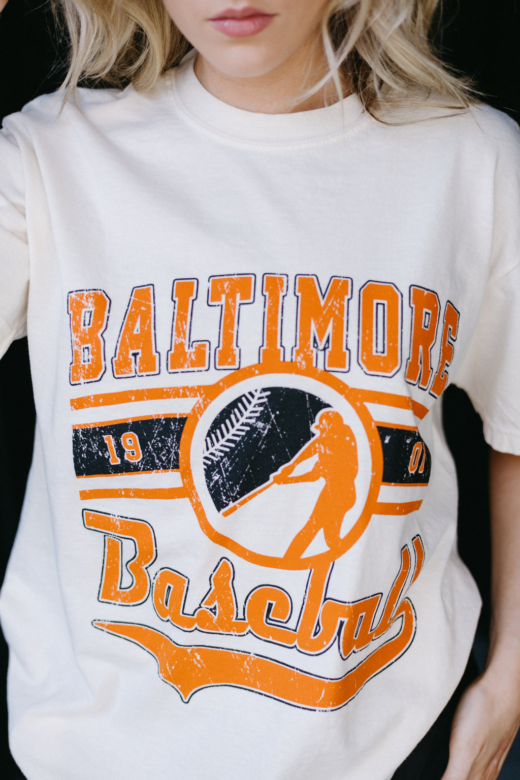 Baltimore Distressed Baseball Tee