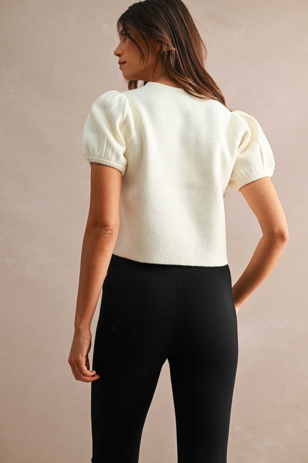 Annie Puff Sleeve Knit Top