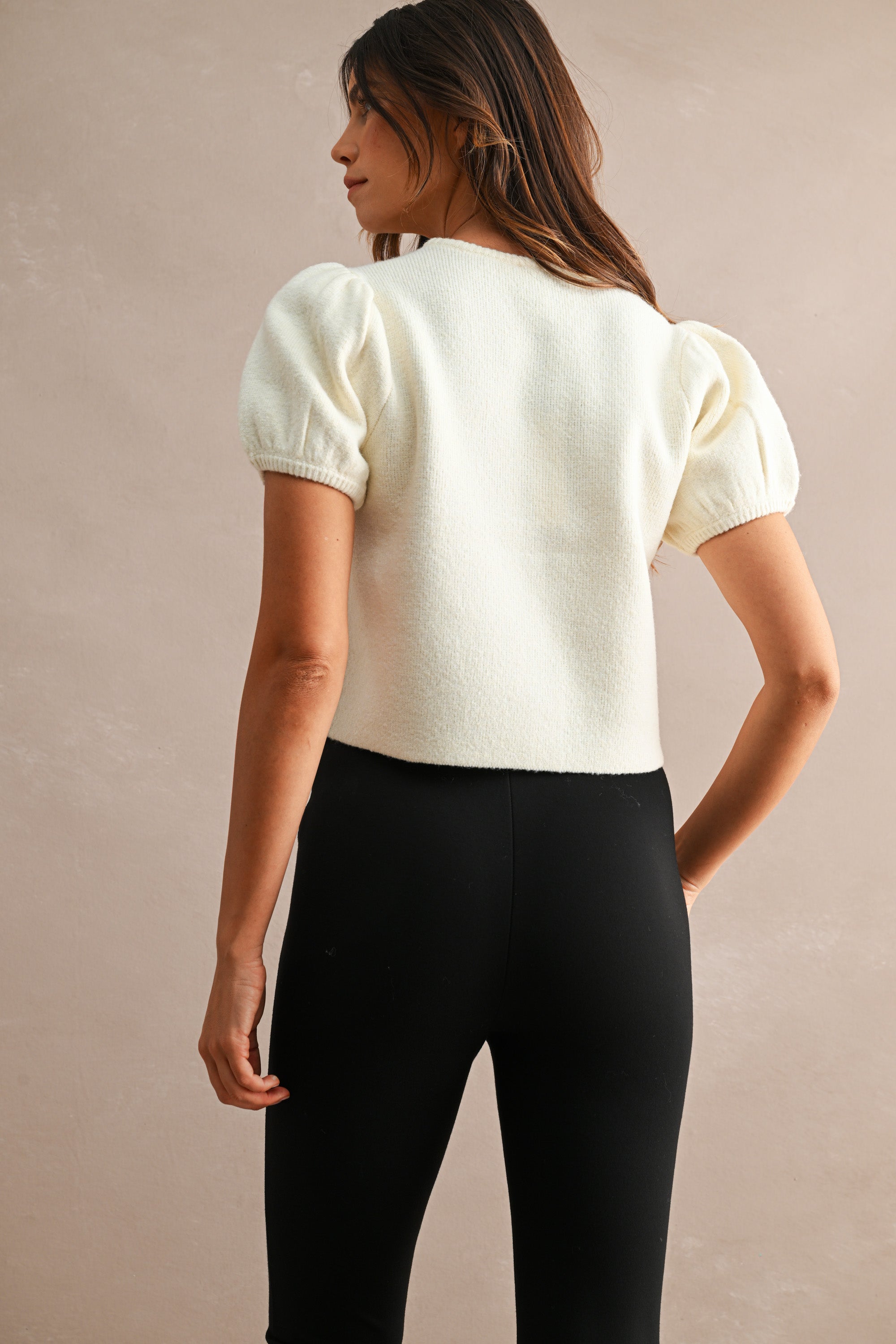 Annie Puff Sleeve Knit Top