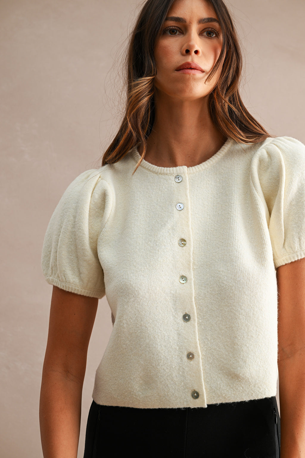 Annie Puff Sleeve Knit Top