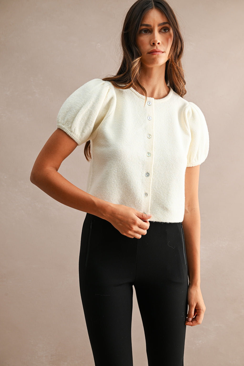 Annie Puff Sleeve Knit Top