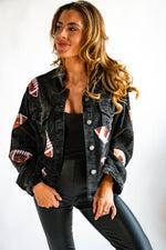 Sequin Football Corduroy Jacket