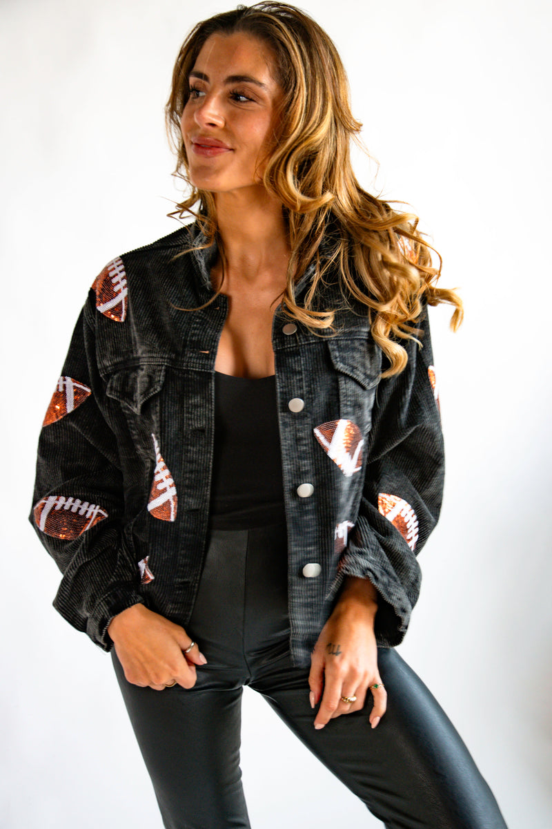 Sequin Football Corduroy Jacket