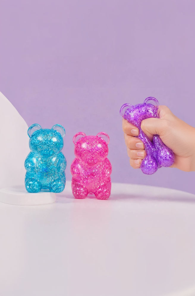 Glitter Gummy Bear Squishy Toy