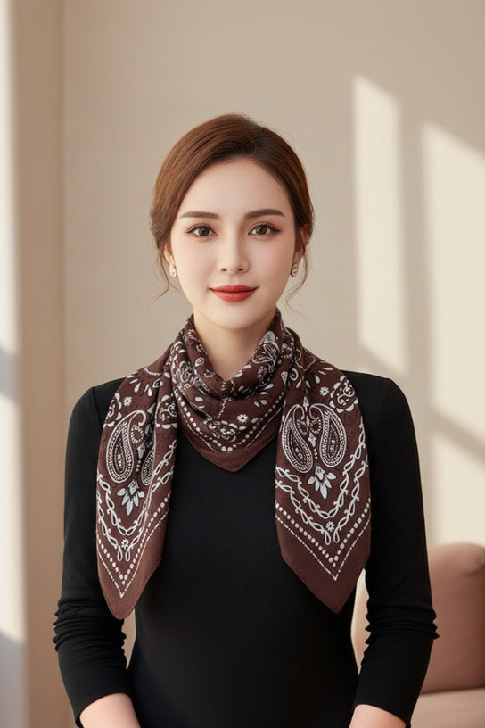 Classic Crest Linen Paisley Scarf