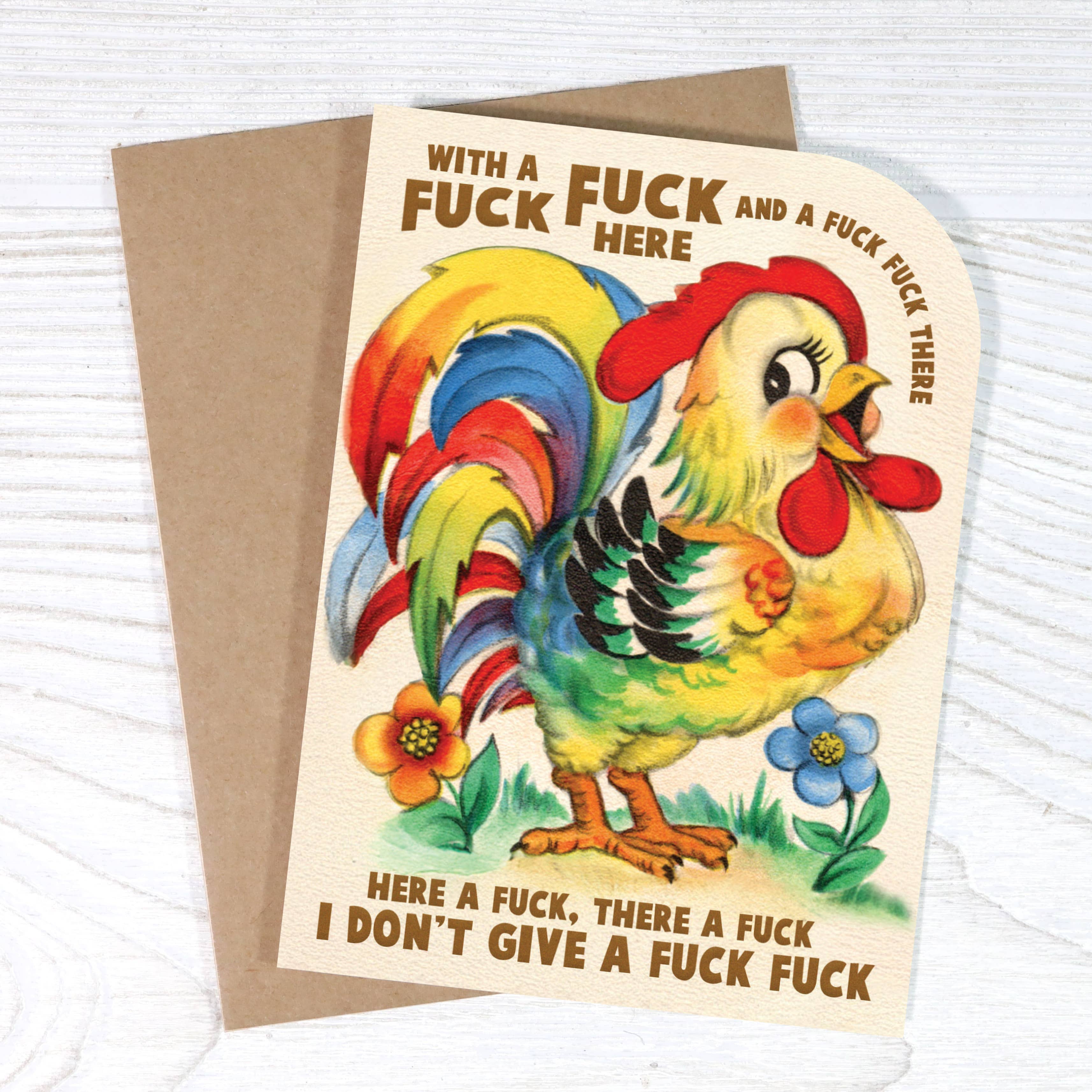 With a Fuck Fuck Here Greeting Card