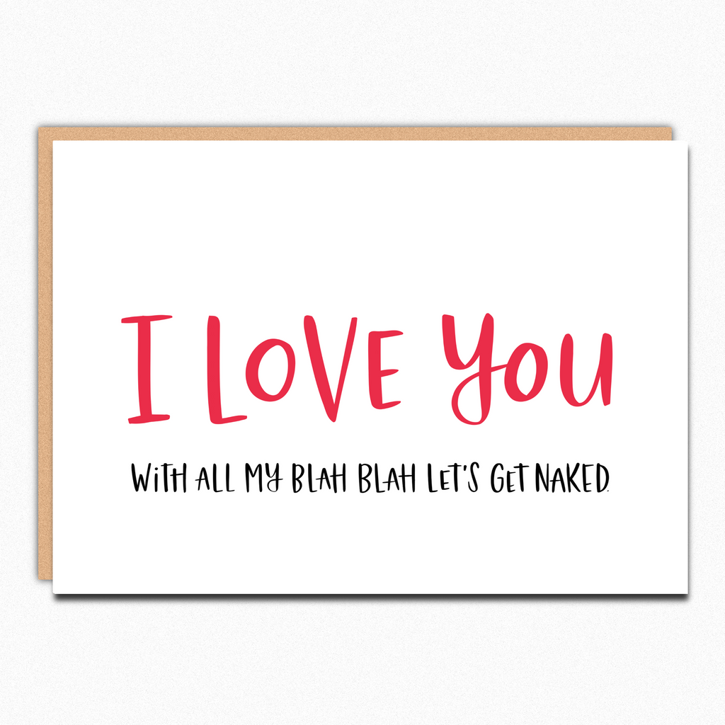 I Love You With All My Blah Blah Valentines Card