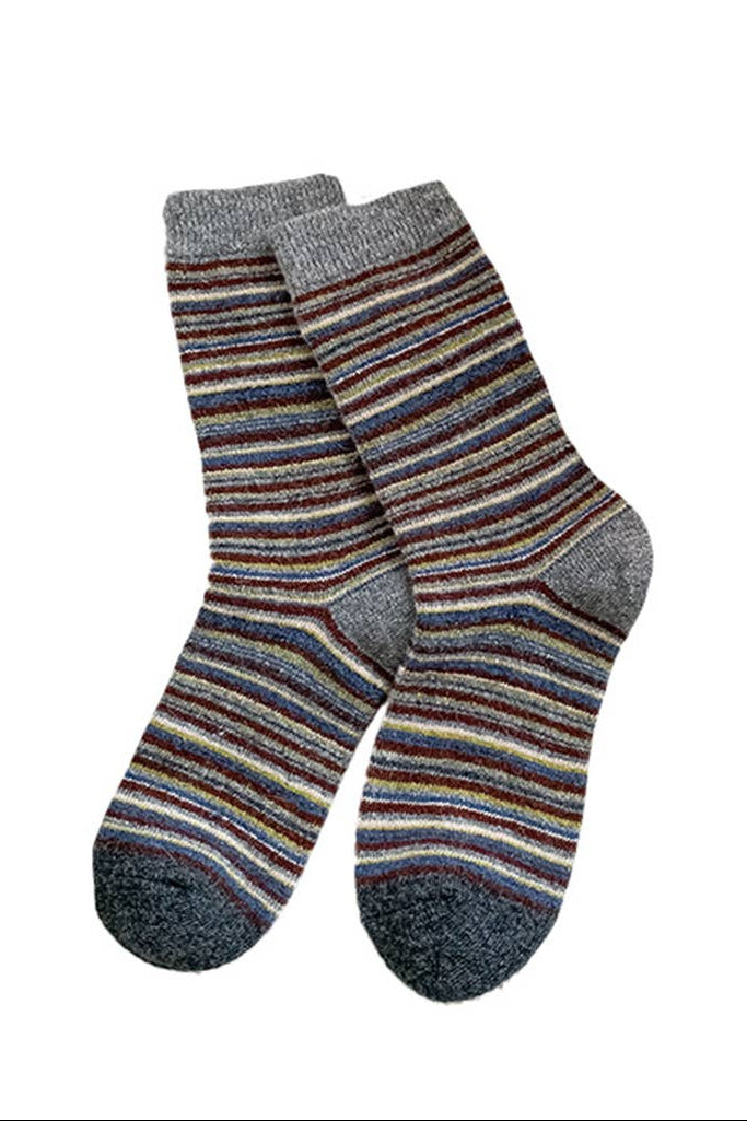 Vintage Striped Slouchy Crew Socks