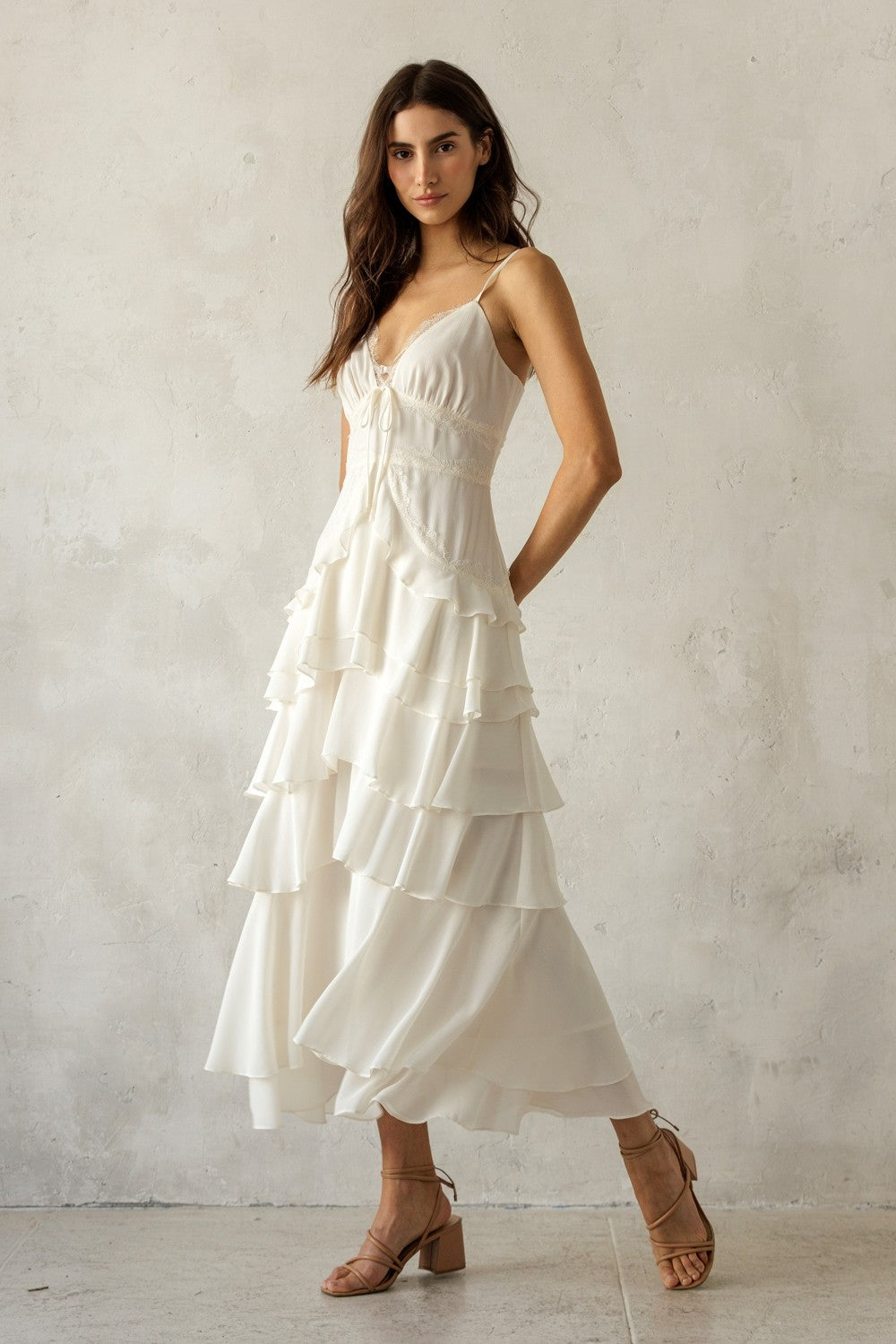 Soft Whisper Tiered Midi Dress