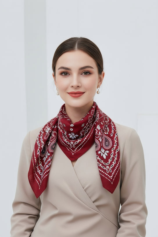 Classic Crest Linen Paisley Scarf