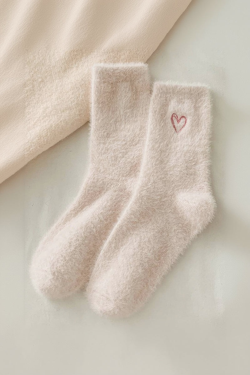Fluffy Heart Socks