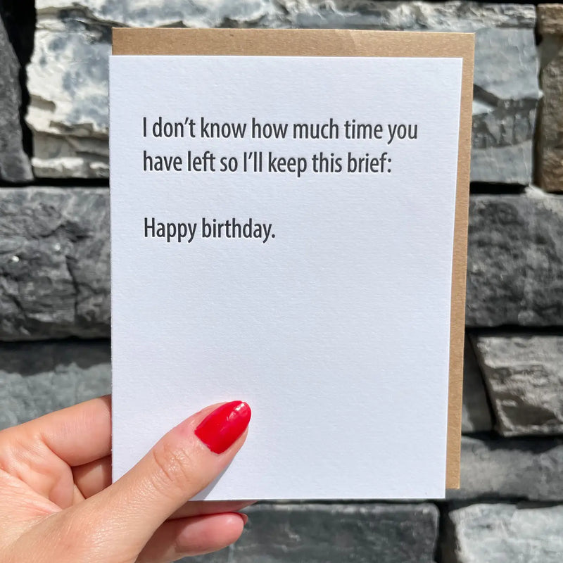 Keep This Brief Birthday Card