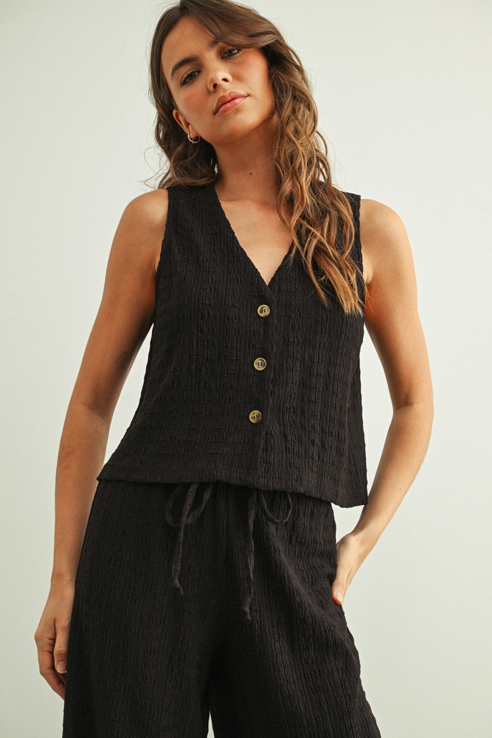 Island Night Button Up Top