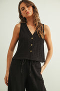 Island Night Button Up Top
