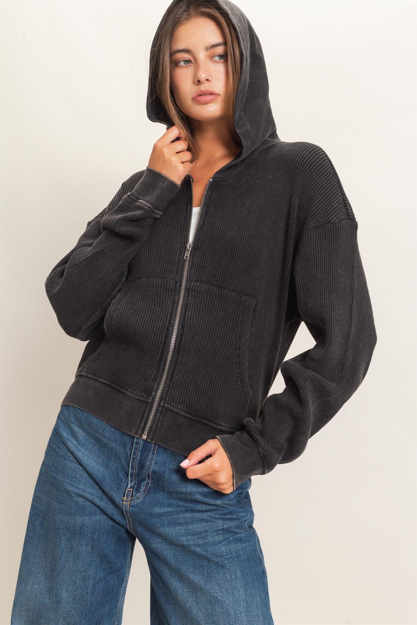 Cozy Core Waffle Hoodie