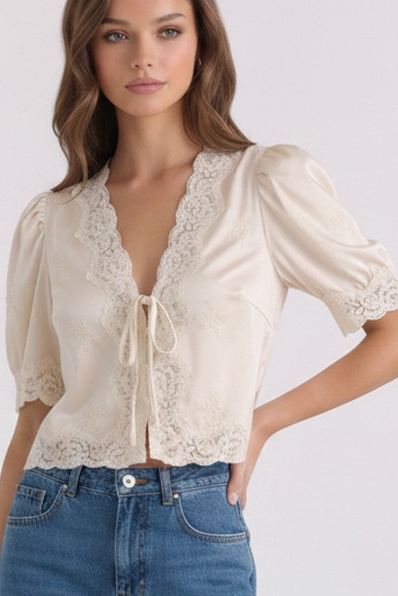 Camille Lace Trim Top