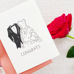 Tux + Gown Wedding Card