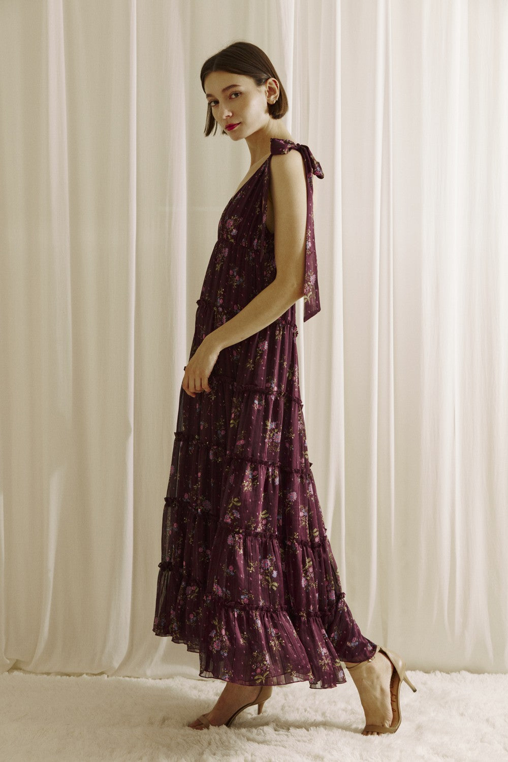 The Meadow Ruffle Midi Dress