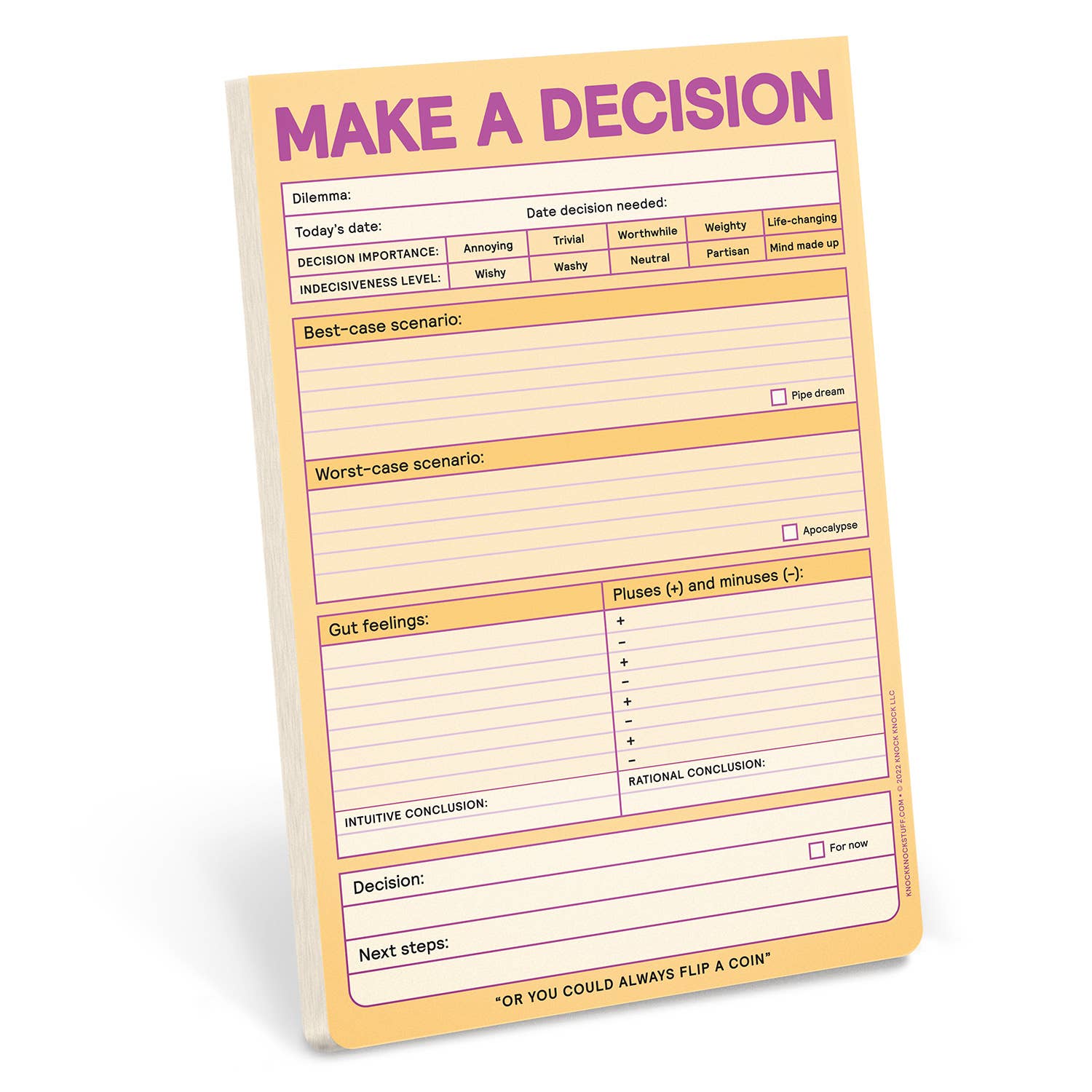 Make a Decision Notepad