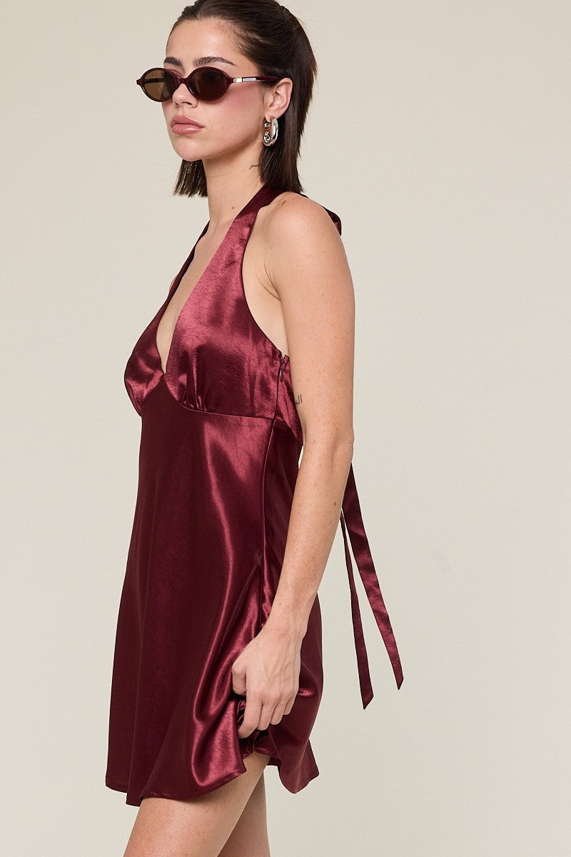 Golden Hour Halter Mini Dress