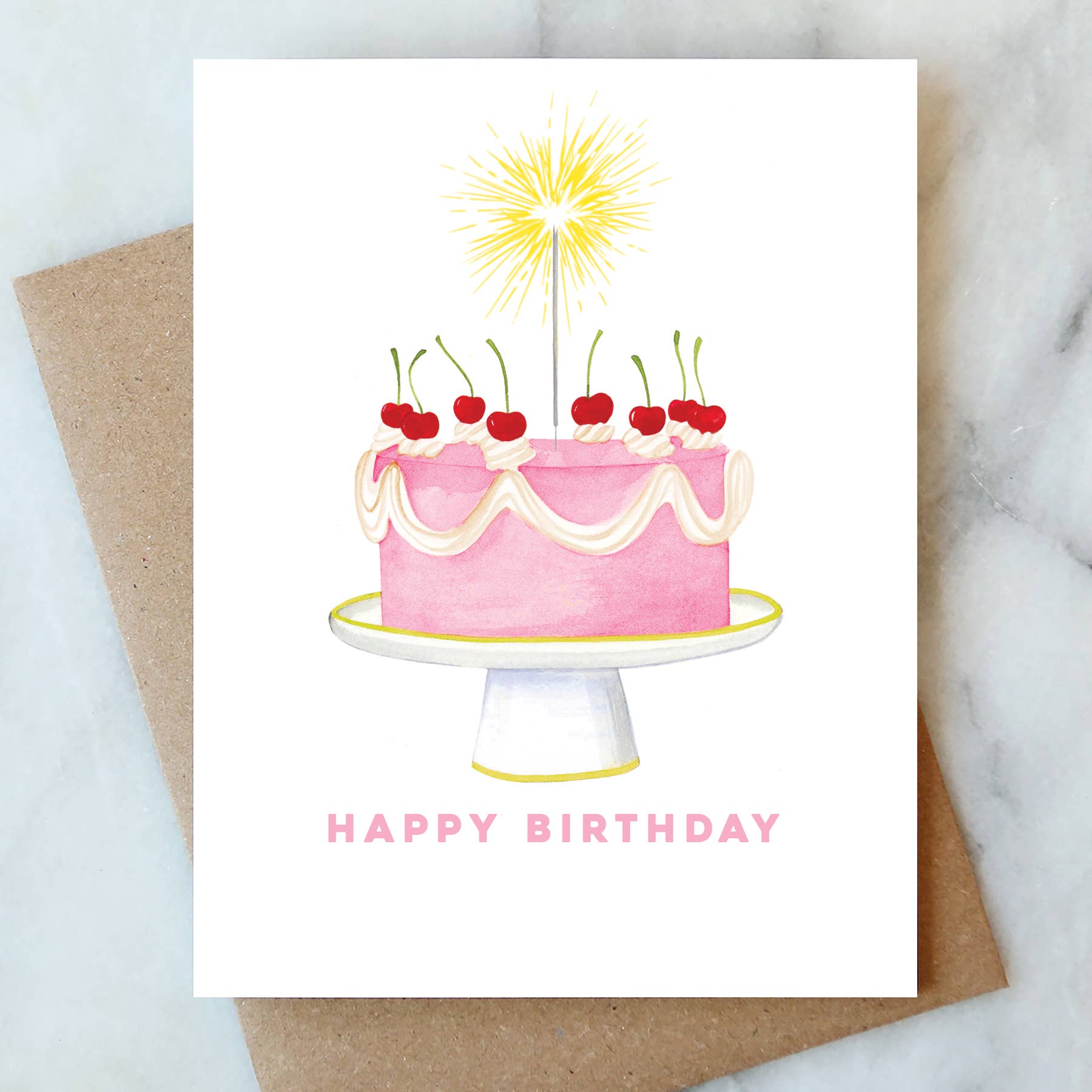 Sparkler Cake Birthday Card