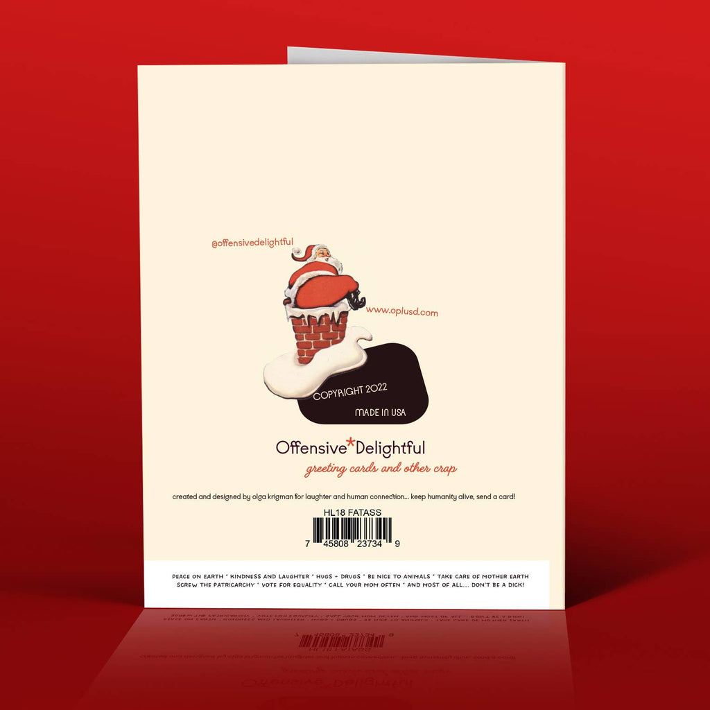 FAT ASS SANTA Christmas Card