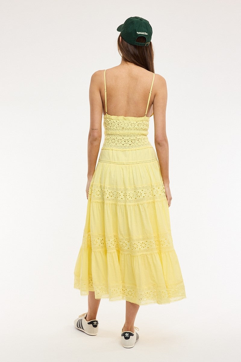 Classic Floral Lace Midi Dress