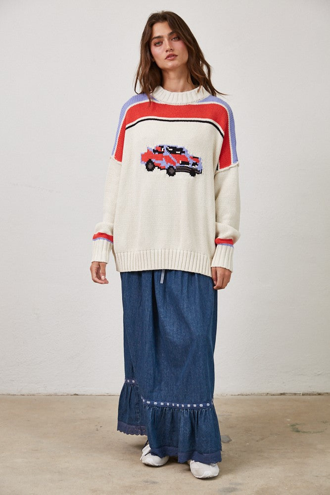 Retro Wheels Sweater