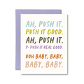 Push It Card  Funny Pregnancy Card
