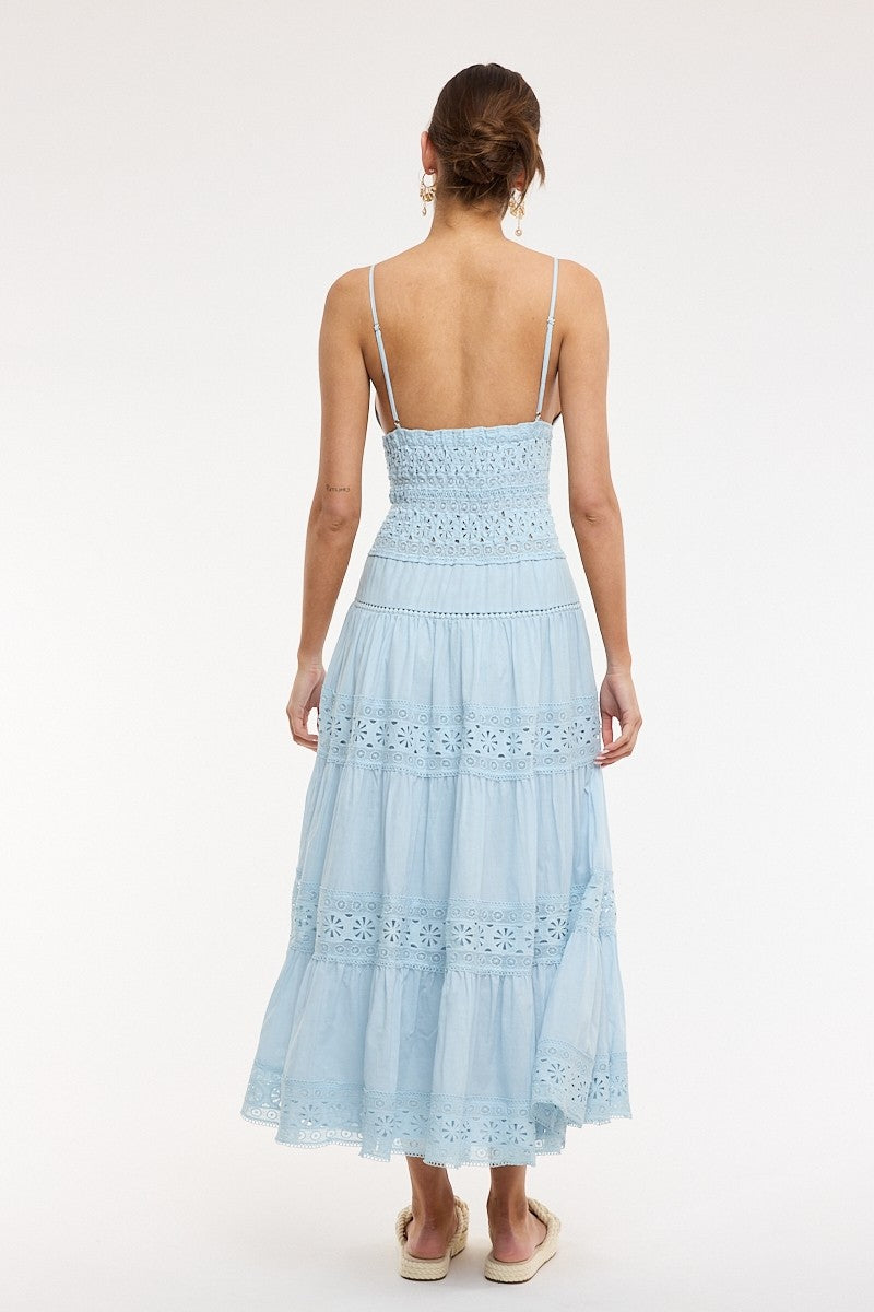 Classic Floral Lace Midi Dress
