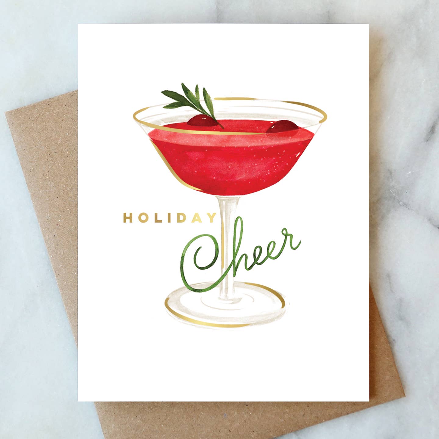 Cranberry Cocktail Holiday Card