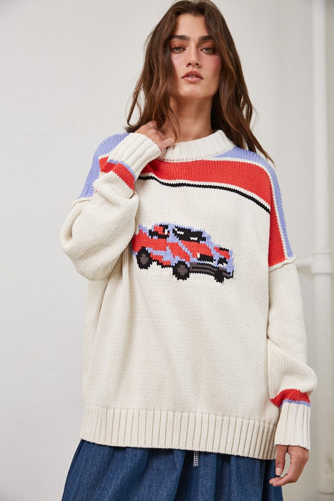 Retro Wheels Sweater