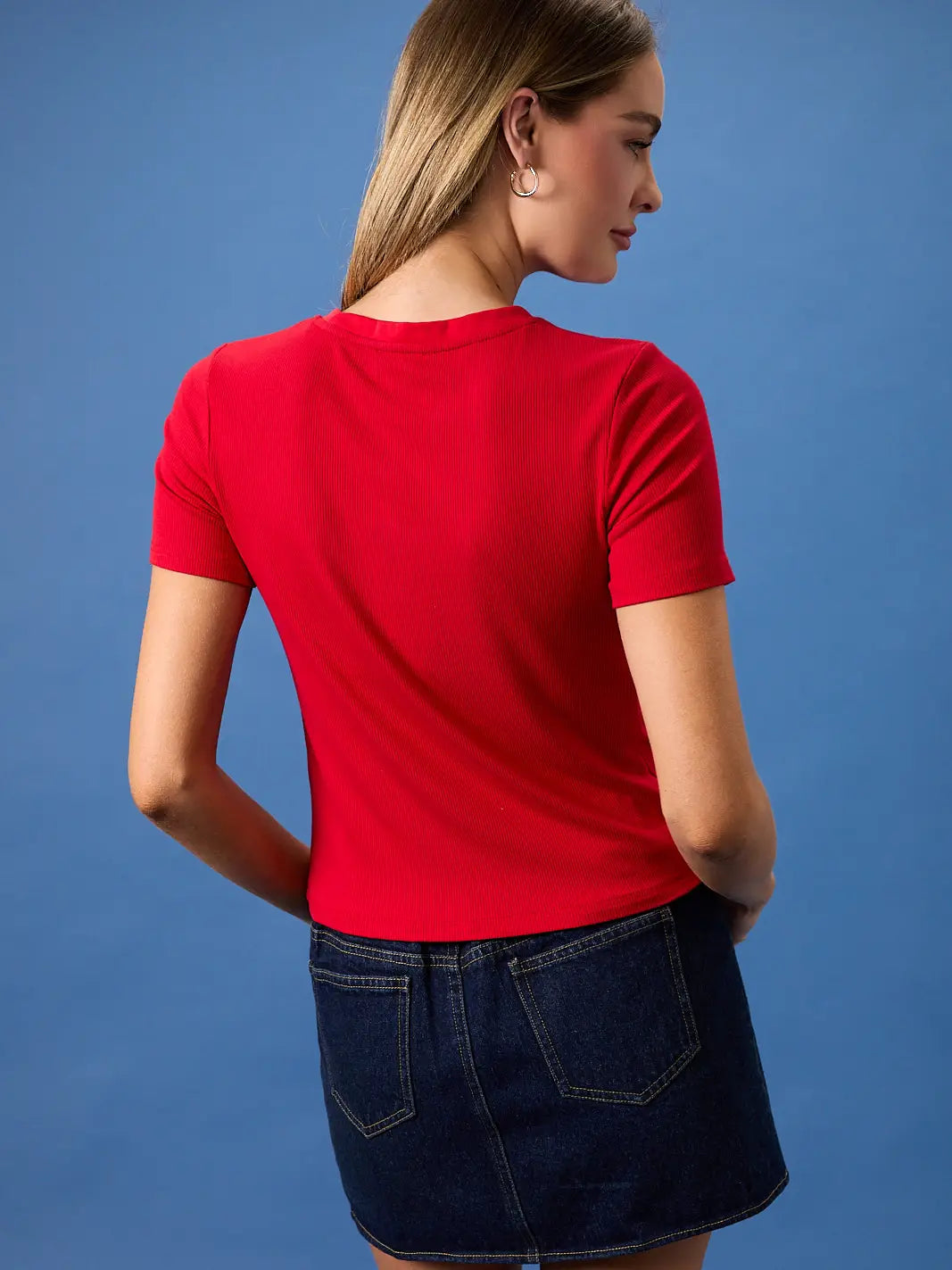 Cocktail Embroidered Ribbed Baby Tee