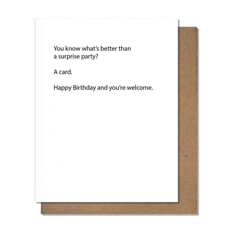 Surprise Party Birthday Card